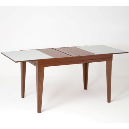 Imagem de Mesa de Jantar Extensível Madeira Maciça Tampo com Vidro Paris