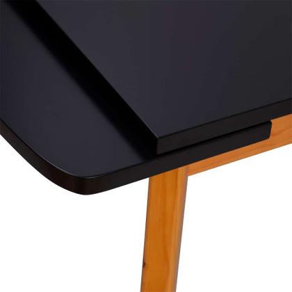 Imagem de Mesa de Jantar Extensível Retangular Marea Preta e Castanho 151 cm