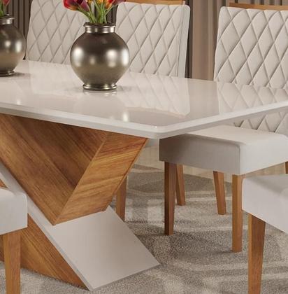 Imagem de Mesa de Jantar Galak 200x90cm com 8 Cadeiras Iza Viero
