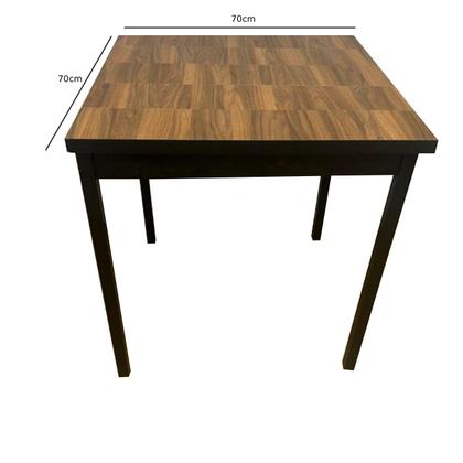 Imagem de Mesa de Jantar Industrial para 4 Lugares 70x70cm Amadeirada Rústica Retalho MDF Premium Metalon 30x30mm Estilo e Elegância