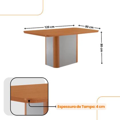 Imagem de Mesa de Jantar Isadora 120cm Tampo MDF Laminado com 4 Cadeiras Eloise