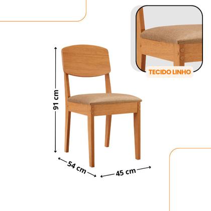 Imagem de Mesa de Jantar Isadora 120cm Tampo MDF Vidro com 4 Cadeiras Copper