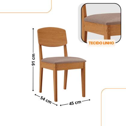 Imagem de Mesa de Jantar Isadora 120cm Tampo MDF Vidro com 4 Cadeiras Copper