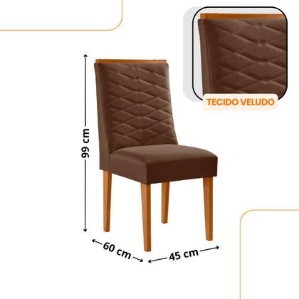 Imagem de Mesa de Jantar Isadora 180cm Tampo MDF Vidro com 6 Cadeiras Eloise