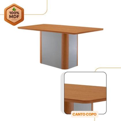 Imagem de Mesa De Jantar Isadora Mdf Com 4 Cadeiras Moderna Mobilia Turim 07/naturale Laminado