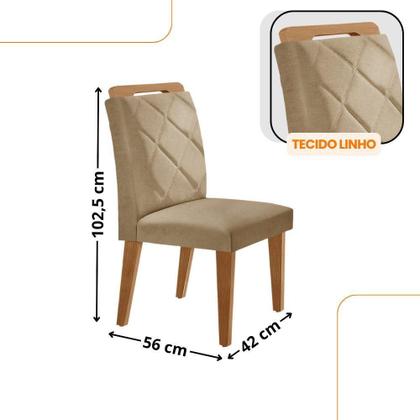 Imagem de Mesa De Jantar Isadora Mdf Com 4 Cadeiras Moderna Mobilia Turim 07/naturale Laminado