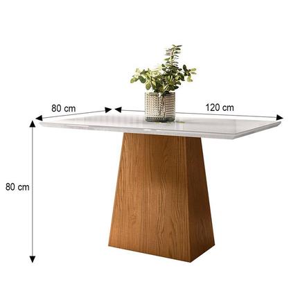 Imagem de Mesa de Jantar Jasmin 120x80 Ipê/Off White - PR Móveis