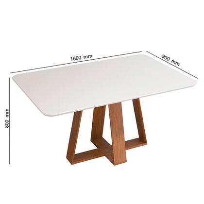 Imagem de Mesa de Jantar Kiara 160cm Com 6 Cadeiras Lídia D04 Freijó/Veludo Moca - Mpozenato