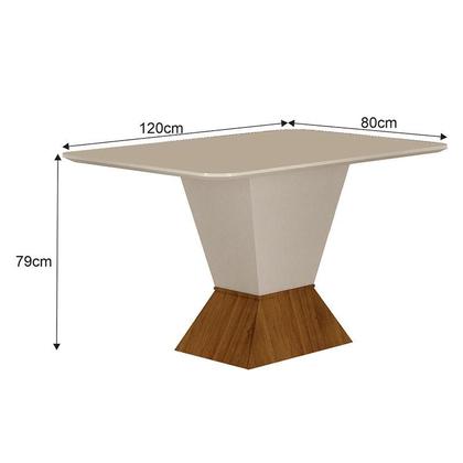 Imagem de Mesa de Jantar Larissa 120x80 Off White Freijó - Leifer Móveis