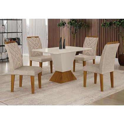 Imagem de Mesa de Jantar Larissa 120x80 Off White Freijó - Leifer Móveis