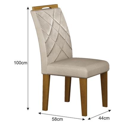 Imagem de Mesa de Jantar Larissa 180x90 Off White Freijó com 6 Cadeiras MDF Freijó Joli Palha - Leifer Móveis