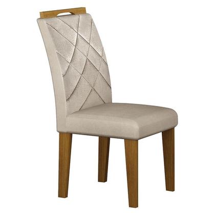 Imagem de Mesa de Jantar Larissa 180x90 Off White Freijó com 6 Cadeiras MDF Freijó Joli Palha - Leifer Móveis