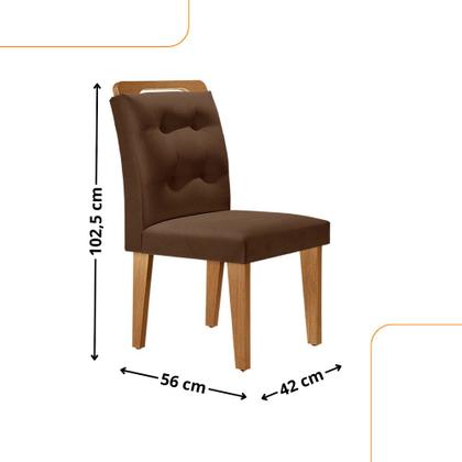 Imagem de Mesa de Jantar Liz 120cm MDF Canto copo e com 4 Cadeiras Carol