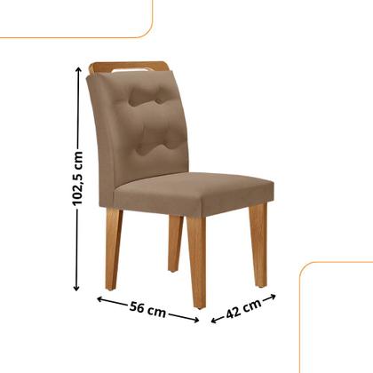 Imagem de Mesa de Jantar Liz 120cm MDF Canto copo e com 4 Cadeiras Carol