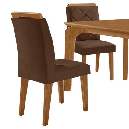 Imagem de Mesa de Jantar Liz 120cm MDF Canto copo e com 4 Cadeiras Melissa