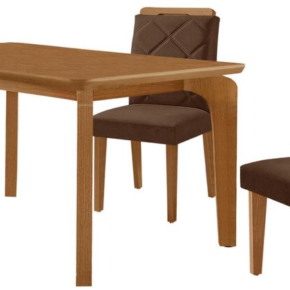 Imagem de Mesa de Jantar Liz 120cm MDF Canto copo e com 4 Cadeiras Melissa