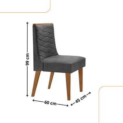 Imagem de Mesa de Jantar Liz 120cm MDF Canto copo e com 4 Cadeiras Safira