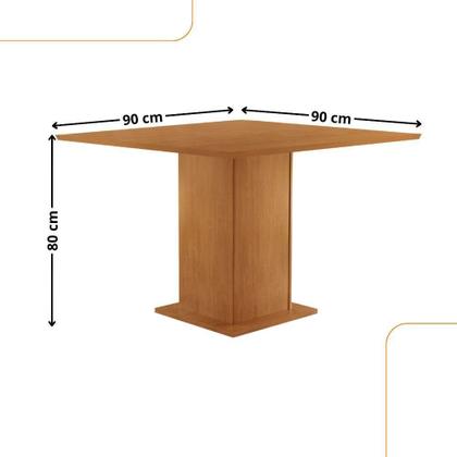 Imagem de Mesa De Jantar Loren 90cm Mdf 4 Cad Copper Moderna Mobilia Tork/naturale Laminado