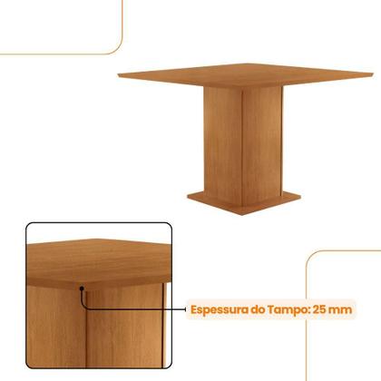 Imagem de Mesa De Jantar Loren 90cm Mdf 4 Cad Copper Moderna Mobilia Tork/naturale Laminado