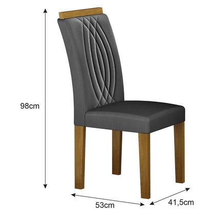 Imagem de Mesa de Jantar Lorena Plus 120x80 Freijó Chumbo com 4 Cadeiras Doha Joli Chumbo  Leifer Móveis