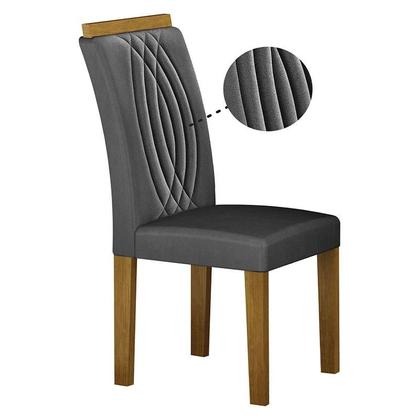 Imagem de Mesa de Jantar Lorena Plus 120x80 Freijó Chumbo com 4 Cadeiras Doha Joli Chumbo  Leifer Móveis