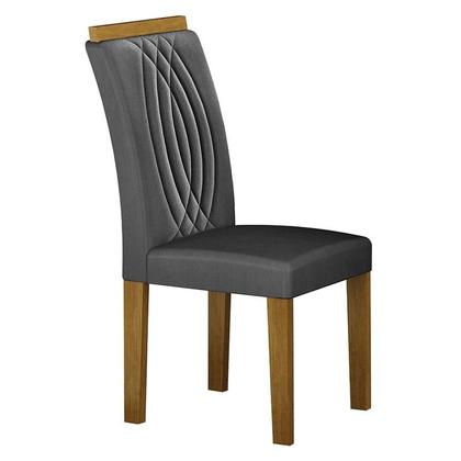 Imagem de Mesa de Jantar Lorena Plus 120x80 Freijó Chumbo com 4 Cadeiras Doha Joli Chumbo  Leifer Móveis