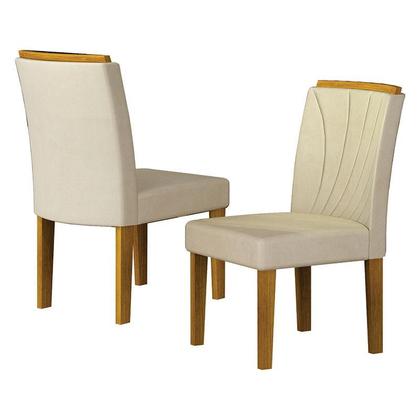 Imagem de Mesa de Jantar Lorena Plus 120x80 Freijó Off White com 4 Cadeiras Lorena Joli Palha  Leifer Móveis