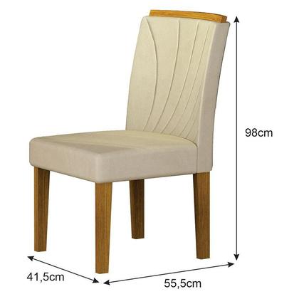 Imagem de Mesa de Jantar Lorena Plus 120x80 Freijó Off White com 4 Cadeiras Lorena Joli Palha  Leifer Móveis