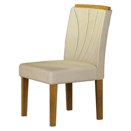 Imagem de Mesa de Jantar Lorena Plus 120x80 Freijó Off White com 4 Cadeiras Lorena Joli Palha  Leifer Móveis