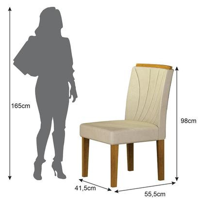 Imagem de Mesa de Jantar Lorena Plus 120x80 Freijó Off White com 4 Cadeiras Lorena Joli Palha  Leifer Móveis