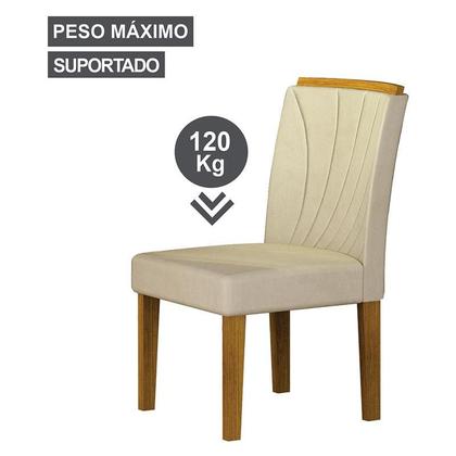 Imagem de Mesa de Jantar Lorena Plus 120x80 Freijó Off White com 4 Cadeiras Lorena Joli Palha  Leifer Móveis