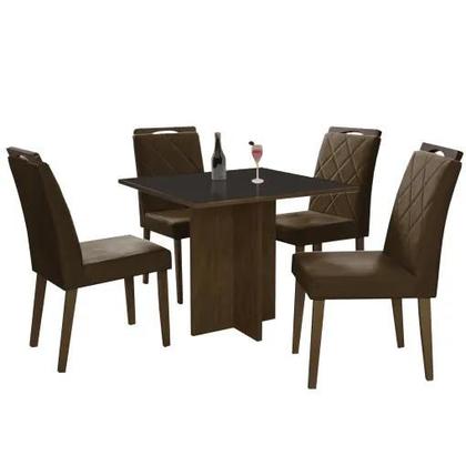 Imagem de Mesa de Jantar Los Angeles 90x90cm com 4 Cadeiras Minas Plac