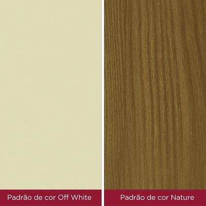 Imagem de Mesa de Jantar Luiza 160 cm Ambiente Canto Arredondado com Vidro Nature Off White  Henn