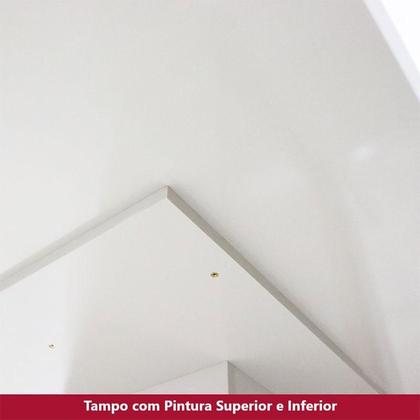 Imagem de Mesa de Jantar Luiza 160 cm Ambiente Canto Arredondado com Vidro Nature Off White  Henn