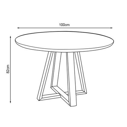 Imagem de Mesa de Jantar Luxo Tampo Mdf/vidro Redonda para 4 Lugares Pés Madeira Maciça Pérola - Imbuia/off Wh