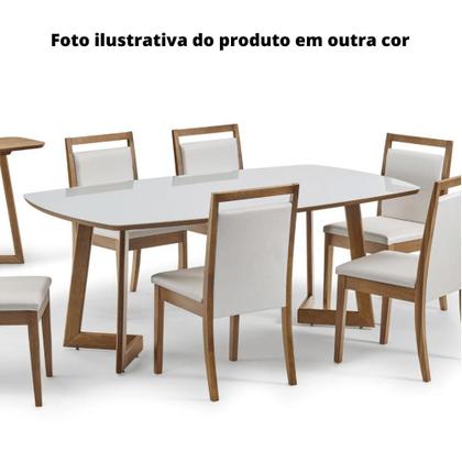Imagem de Mesa de Jantar MH-5346 Herval Retangular 220 cm Madeira Amêndoa Vidro Off White