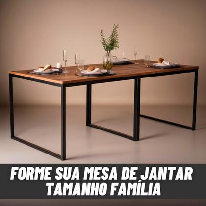 Imagem de Mesa de Jantar Multiuso 160x80 Conjunto 2 Mesas  Ideal para Apartamentos e Kitnets