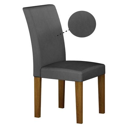 Imagem de Mesa de Jantar Napoli 90x90 Freijó Decor Chumbo com 4 Cadeiras MDF Freijó Joli Chumbo  Leifer Móveis