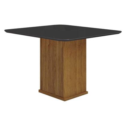 Imagem de Mesa de Jantar Napoli 90x90 Freijó Decor Chumbo com 4 Cadeiras MDF Freijó Joli Chumbo  Leifer Móveis