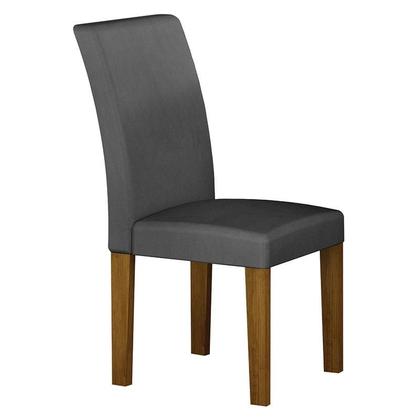 Imagem de Mesa de Jantar Napoli 90x90 Freijó Decor Chumbo com 4 Cadeiras MDF Freijó Joli Chumbo  Leifer Móveis