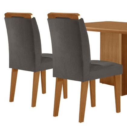 Imagem de Mesa de Jantar Olímpia 120cm MDF Canto copo e com 4 Cadeiras Athenas