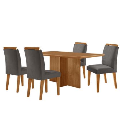 Imagem de Mesa de Jantar Olímpia 120cm MDF Canto copo e com 4 Cadeiras Athenas