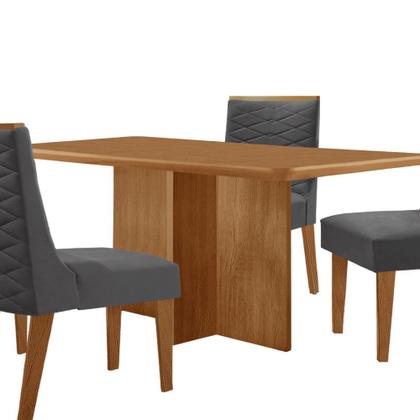 Imagem de Mesa de Jantar Olímpia 120cm MDF Canto copo e com 4 Cadeiras Safira