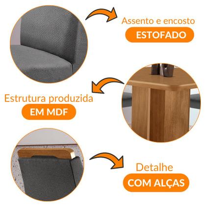 Imagem de Mesa de Jantar Olímpia 90cm MDF Canto copo e com 4 Cadeiras Athenas