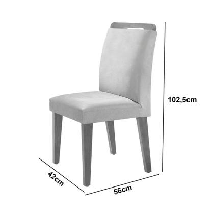 Imagem de Mesa de Jantar Olímpia 90cm MDF Canto copo e com 4 Cadeiras Athenas