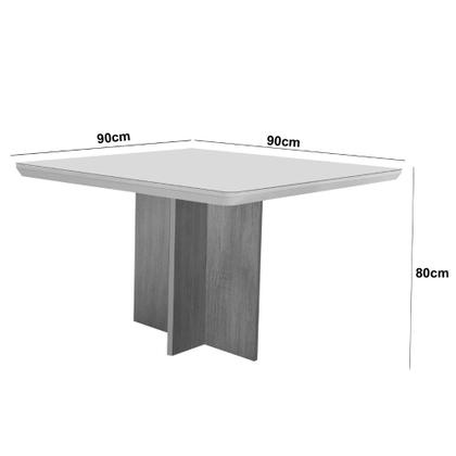 Imagem de Mesa de Jantar Olímpia 90cm MDF Canto copo e com 4 Cadeiras Athenas