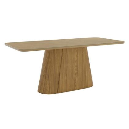 Imagem de Mesa de Jantar Olivia Ambiente 200 cm Canto Arredondado com Vidro Nature  Henn