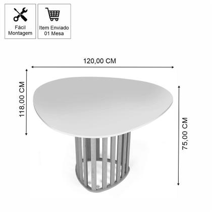 Imagem de Mesa de Jantar Orgânica 4 Lugares 120x118cm  Design Exclusivo e Elegância Contemporânea