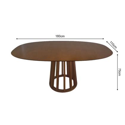 Imagem de Mesa de Jantar Orgânica Beatriz com Base Cone Palito em Madeira 1,80x1,10 Nogueira