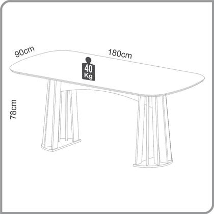 Imagem de Mesa de Jantar Oval 6 Lugares Ripada 100% MDF